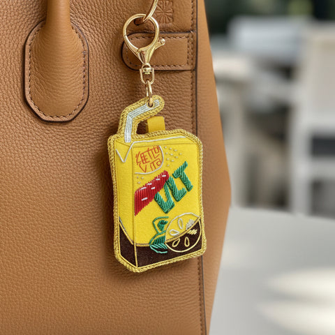 EMBROIDERED Bag Charm : Vita Lemon Tea