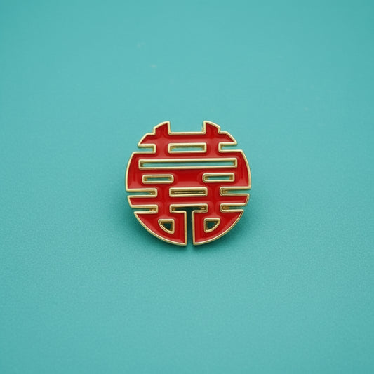 " Double Happiness " T&B Enamel Pins