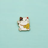 " Lucky Cat " T&B Enamel Pins
