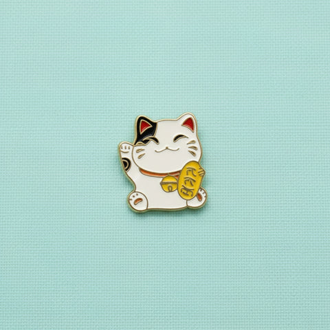 " Lucky Cat " T&B Enamel Pins