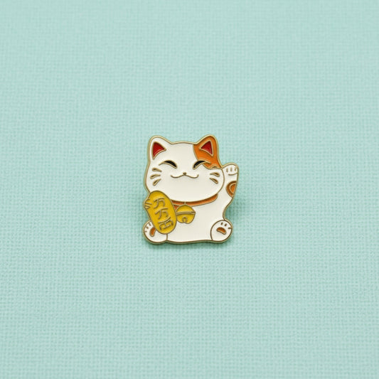 " Lucky Cat " T&B Enamel Pins