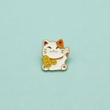 " Lucky Cat " T&B Enamel Pins