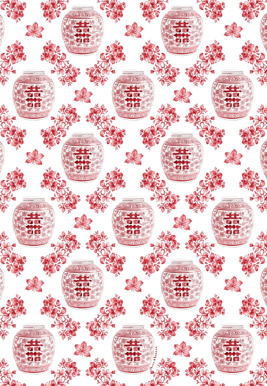 Hong Kong Ginger Jar Chinoiserie Tea Towel - Thorn and Burrow