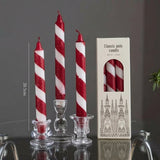French Printed Pole Christmas Candlesticks - Set of 3