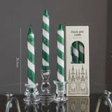 French Printed Pole Christmas Candlesticks - Set of 3