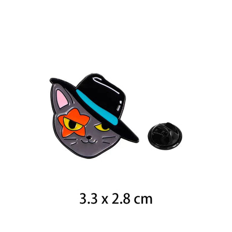 " Cat in a Hat " Enamel Pins