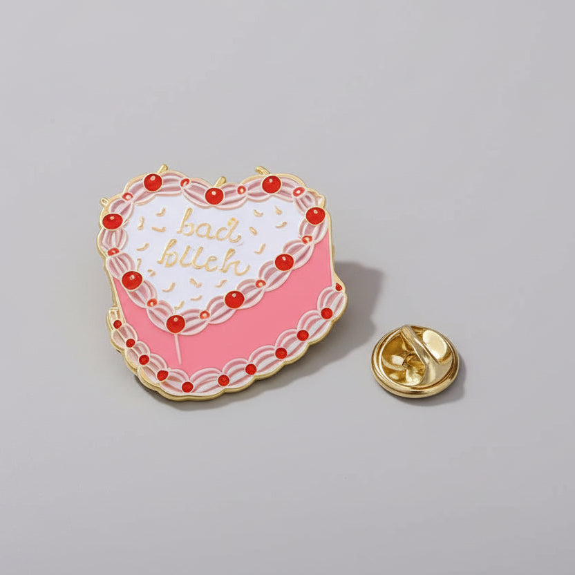 Product image of bad bitch cake Enamel Pins