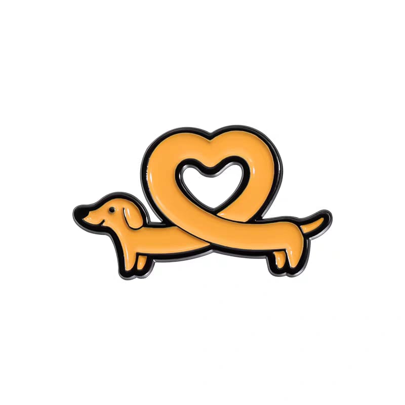 " Heart Dog" Enamel Pins