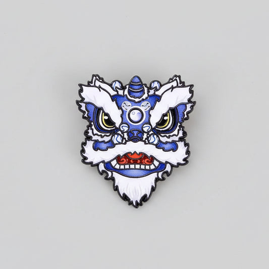 " CNY Lion Blue " Enamel Pins