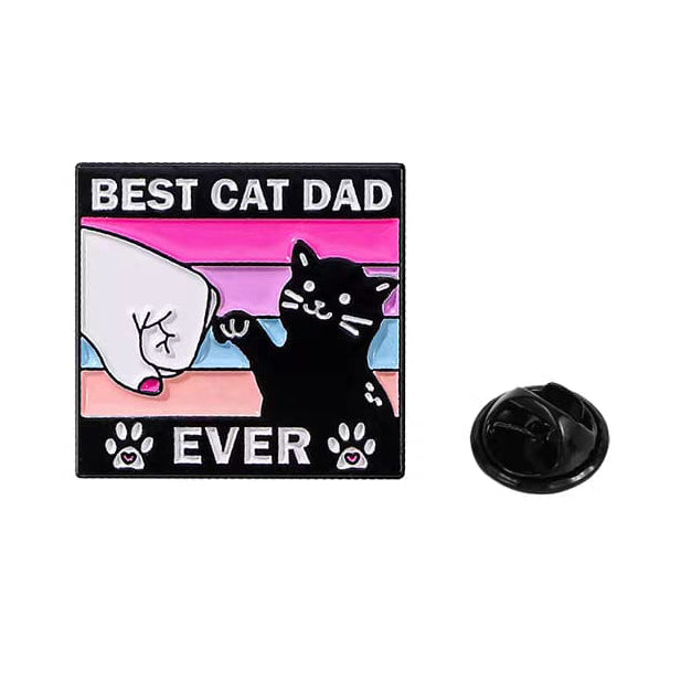 " Best Cat Dad Ever " Enamel Pins