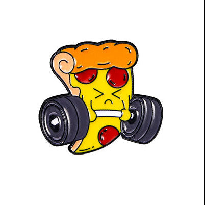 "Lifting Pizza " Enamel Pins