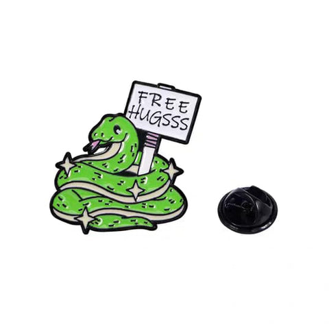 " Free Hugs Snake " Enamel Pins