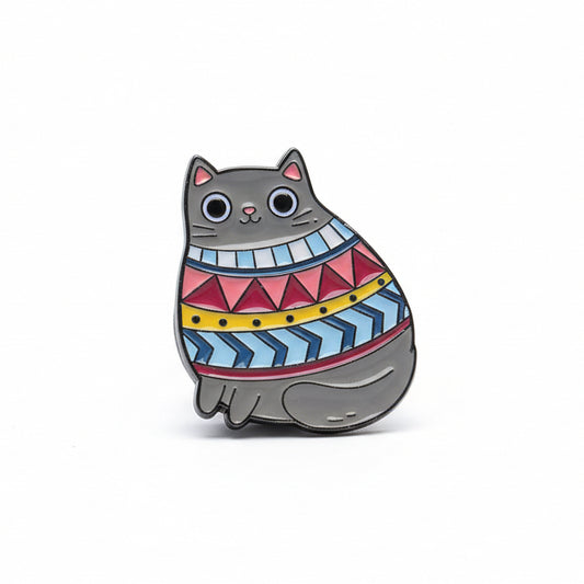 " Cat in sweater " Enamel Pins - Thorn and Burrow