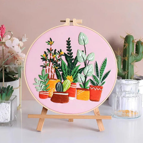 Embroidery DIY Art Kit: House Plants