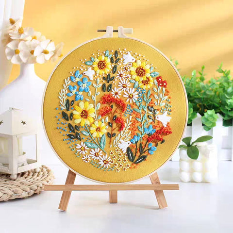 Embroidery DIY Art Kit: Floral Patterns