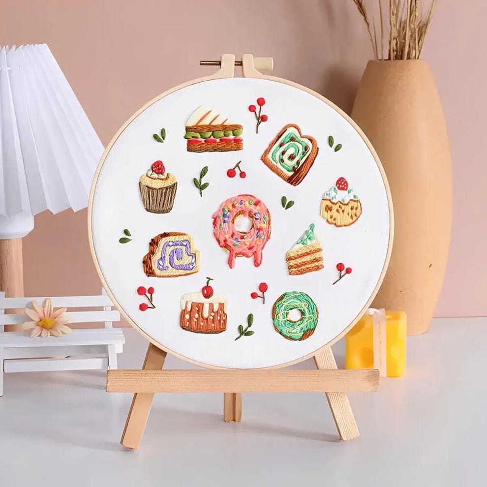 Embroidery DIY Art Kit: Desserts