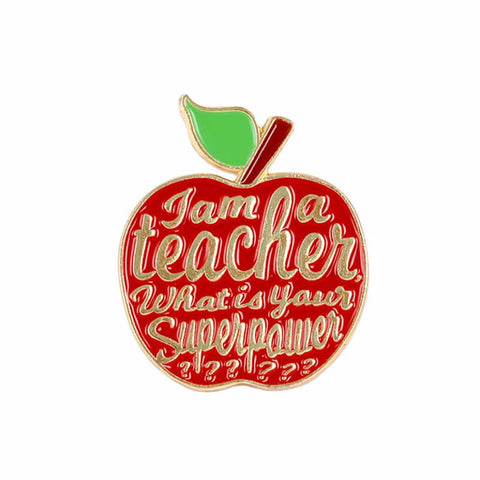 " Apple Teacher " Enamel Pins