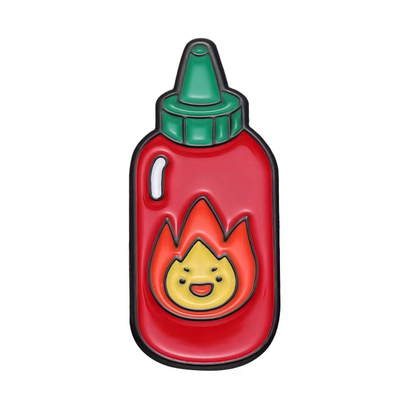 " Hot Sauce " Enamel Pins