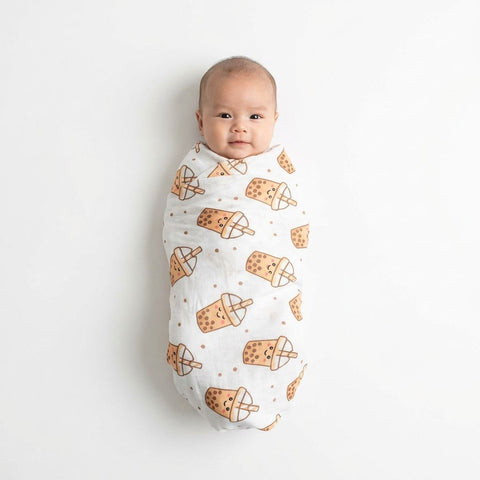 Hong Kong Swaddle Blanket - Bubble Tea