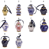 Blue & Gold Ceramic Ginger Jar Hanging Ornament