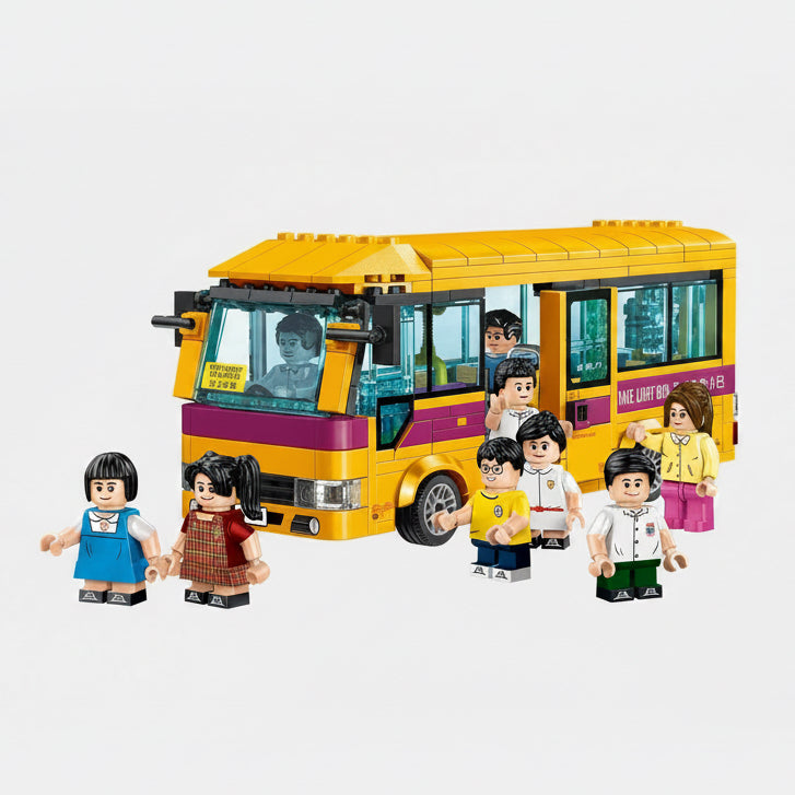 Hong Kong School Bus Building Blocks Set