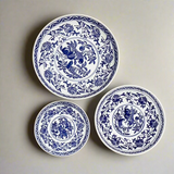 Blue & White Ceramic Pedestal Stand - Thorn and Burrow