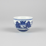 Blue & White Chinese Traditional Tea Cup with Candle