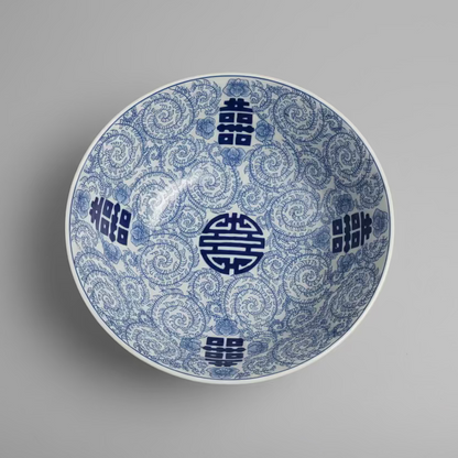 Blue & White Ceramic Centerpiece Bowl