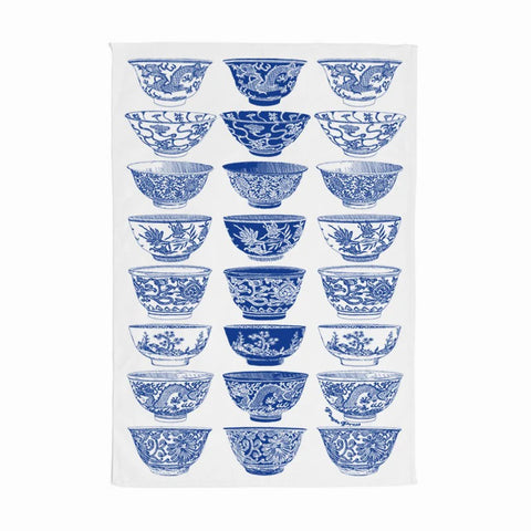 Porcelain Bowls Tea Towel