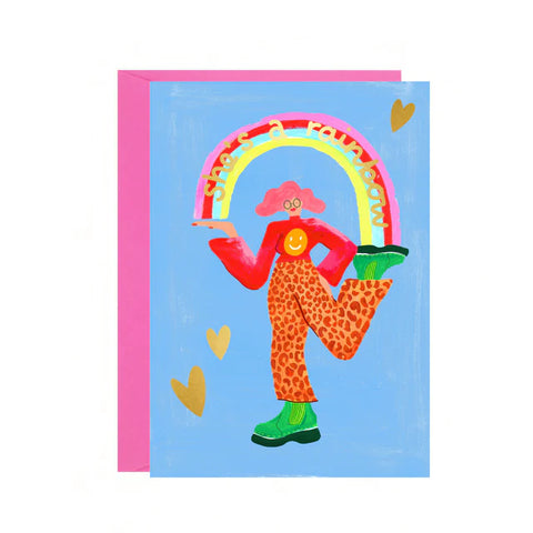 " She's A Rainbow " Greeting Card