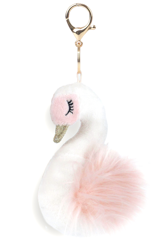 Mon Ami Salina Swan Keychain / White
