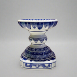 Blue & White Ceramic Candleholder - Thorn and Burrow