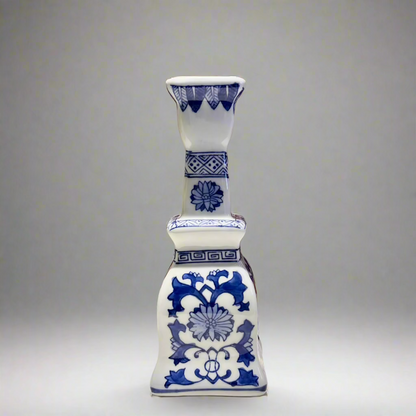 Blue & White Ceramic Candleholder - Thorn and Burrow