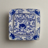 Blue & White Ceramic Double Happiness Jar With Lid - Thorn and Burrow