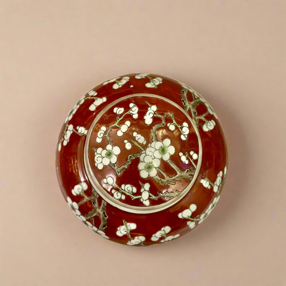 Cherry Blossom Ceramic Round Ginger Jar with Lid