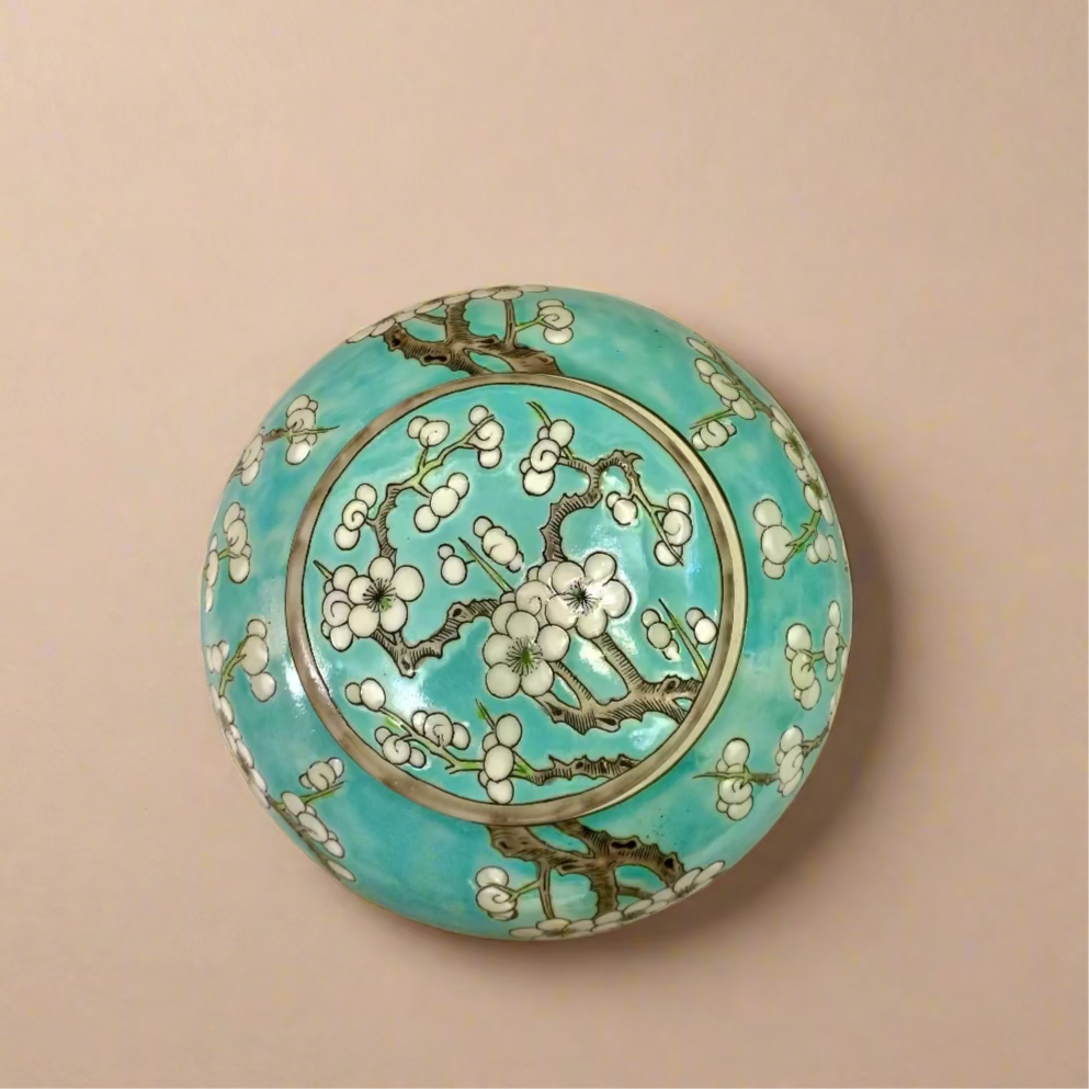 Cherry Blossom Ceramic Round Ginger Jar with Lid