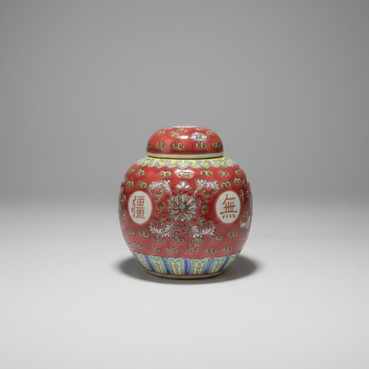 Colourful Ceramic Round Ginger Jar