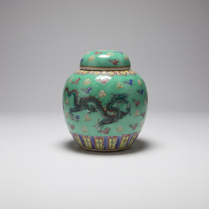 Colourful Ceramic Round Ginger Jar