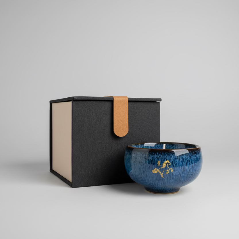 Chinese Zodiac Ceramic Teacup Candle in Gift Box