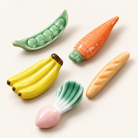 A range of designs from the Chopsticks Rest - Ceramic Food Collection