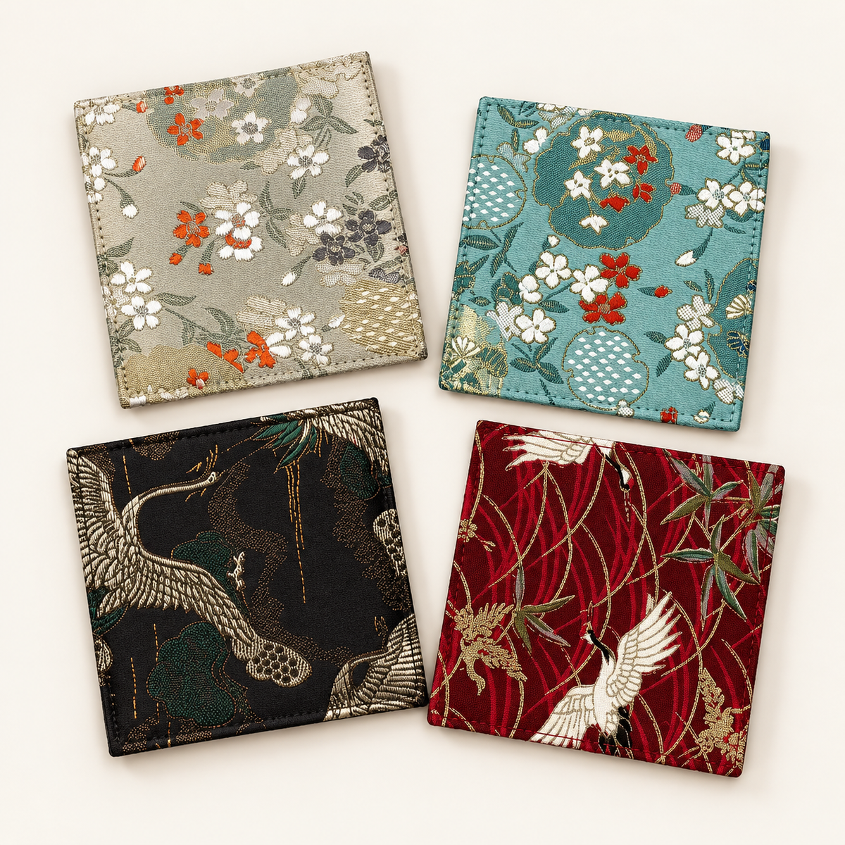 A range of designs from the Handmade Brocade Coaster Collection