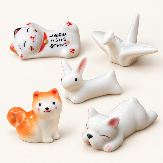 A range of designs from the Chopsticks Rest - Ceramic Animal Collection