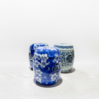 Blue & White Miniature Ceramic Stool