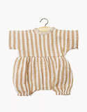 Babies – Noa romper in beige Zephyr striped cotton gauze | for Minikane 28cm Babies dolls and babies