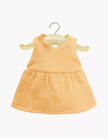 Babies – Faustine sleeveless dress in apricot cotton gauze | for Minikane Gordis 34 & 37cm