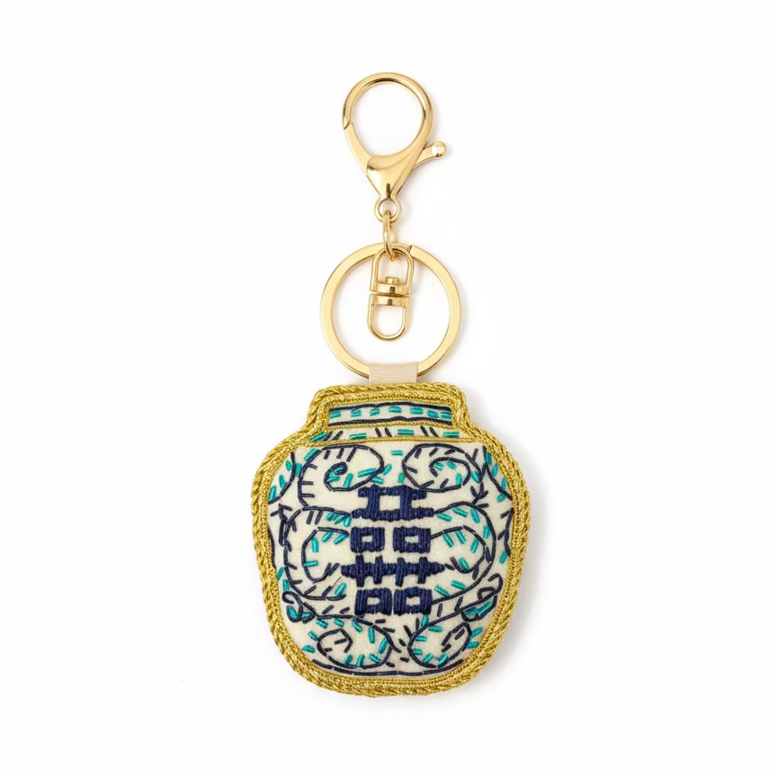 EMBROIDERED Bag Charm : Ginger Jar