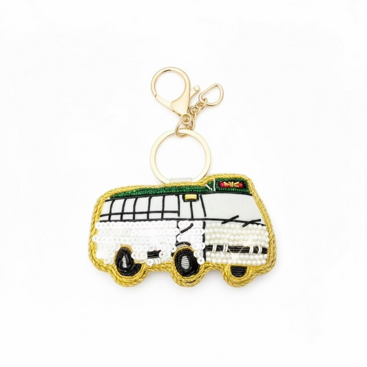 EMBROIDERED Bag Charm : Minibus