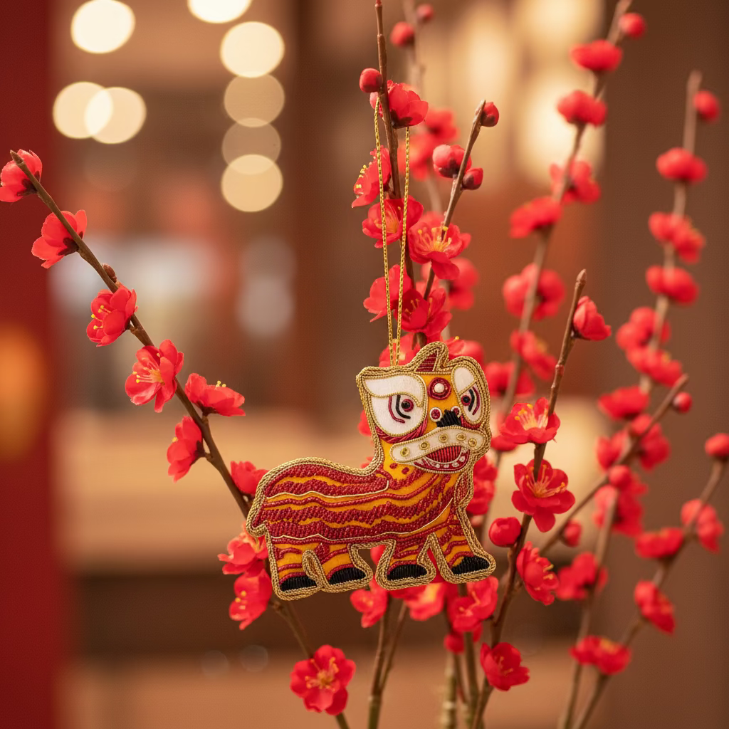 EMBROIDERED ORNAMENT : Lion - Thorn and Burrow