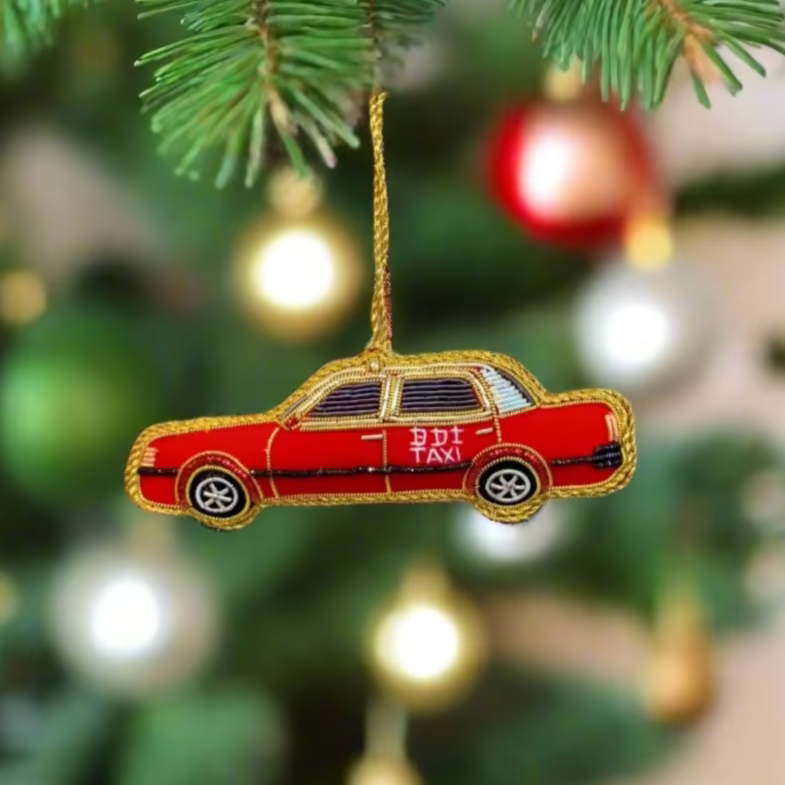 EMBROIDERED ORNAMENT : Taxi - Thorn and Burrow