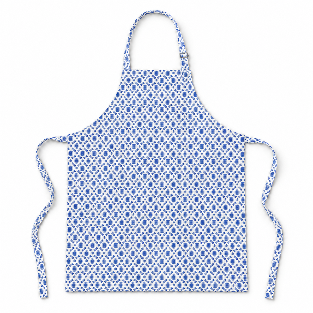 Thorn & Burrow Ginger Jar Apron, blue, on a white background